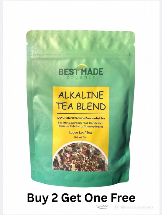 Alkaline Tea Blend โ Dr. Sebi Inspired Herbal Tea | Sea Moss, Dandelion Root, Burdock Root, Elderberry, Hibiscus & Soursop Leaf | 2oz Loose Leaf