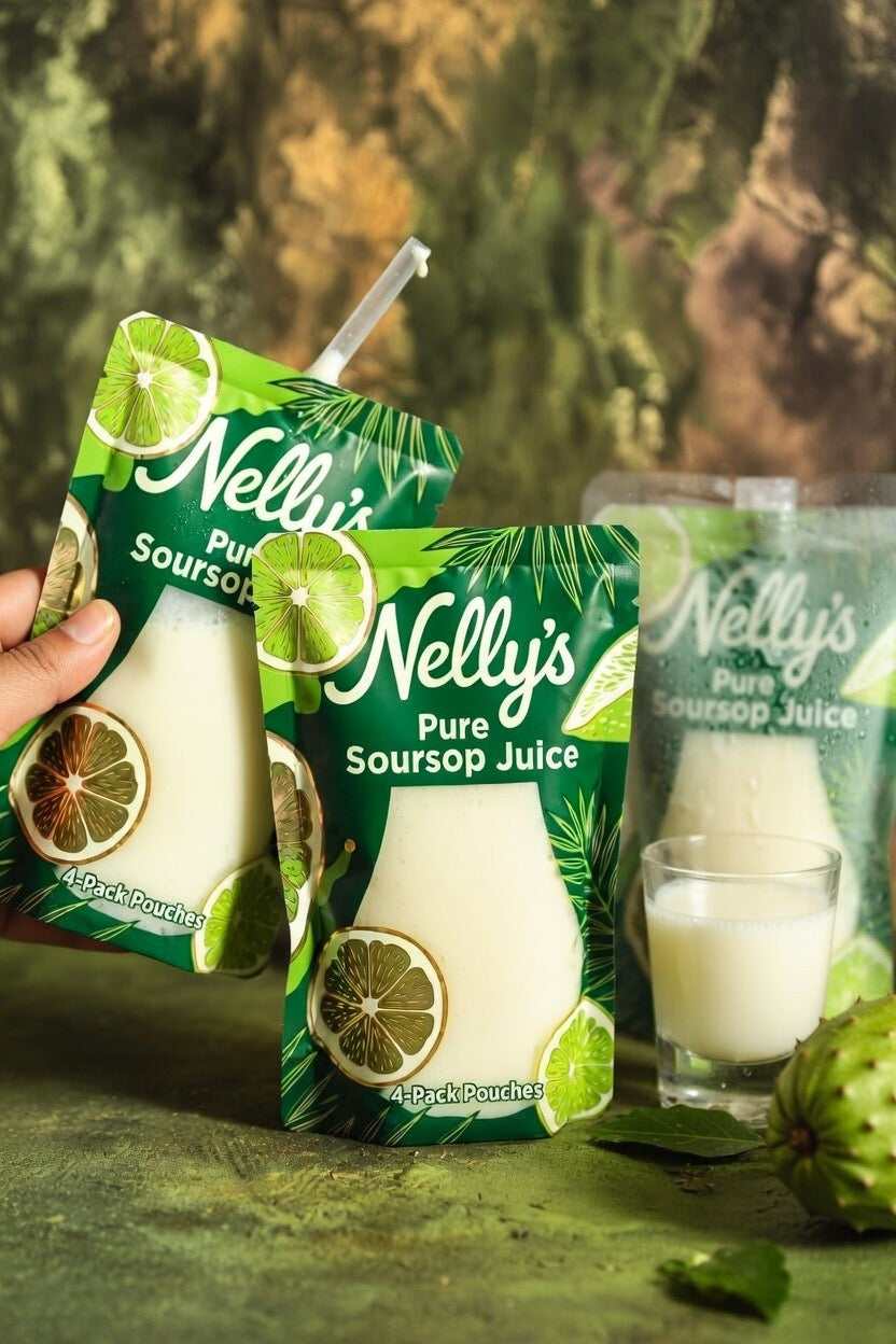 Nelly’s Pure Soursop Juice 4 Pack
(Graviola / Guanabana Juice – Spring Water + Agave Sweetened)