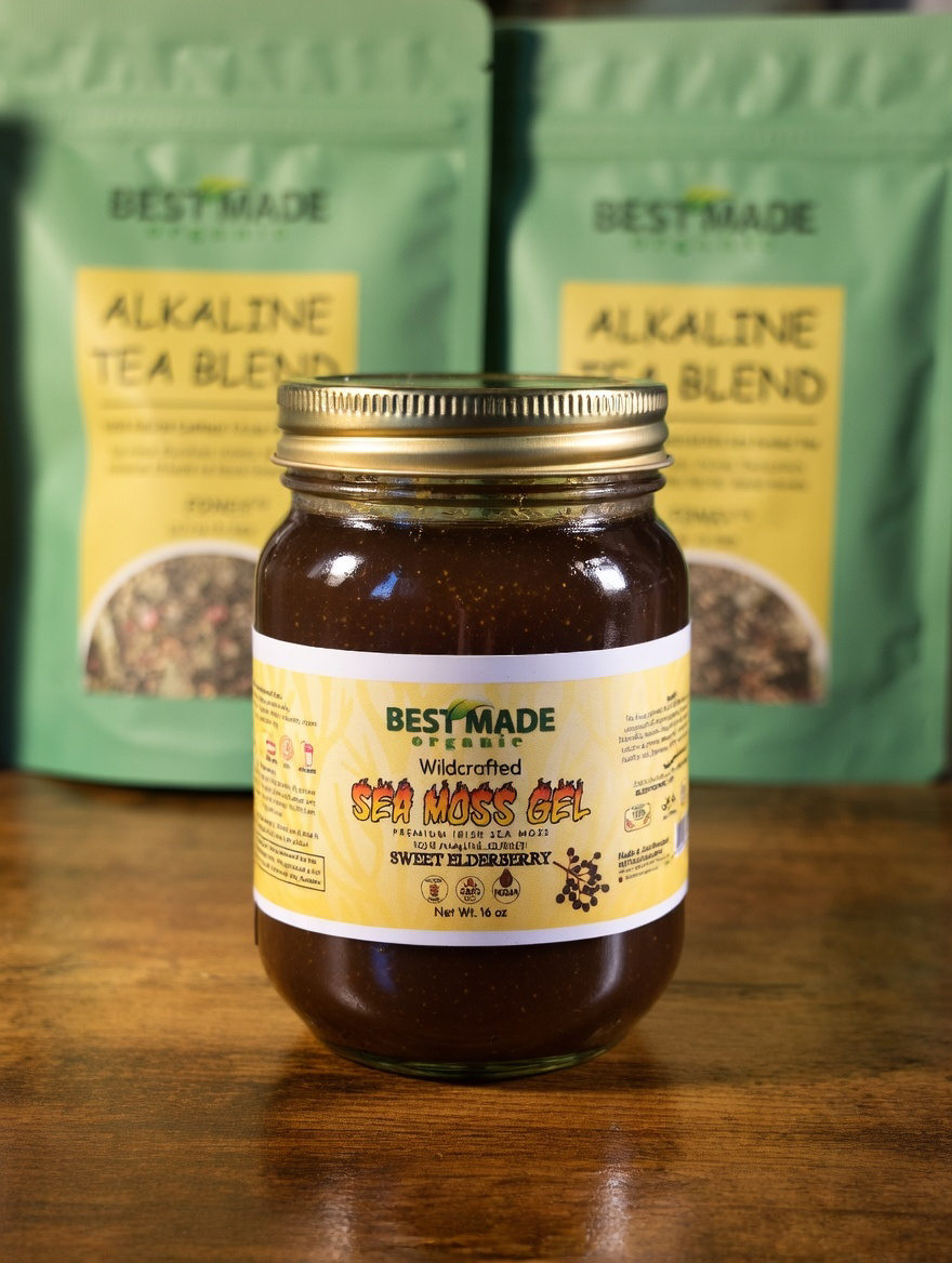 Best Made Wildcrafted Elderberry Sea Moss Gel with agave Natural and Herbal Nutrition 16 oz