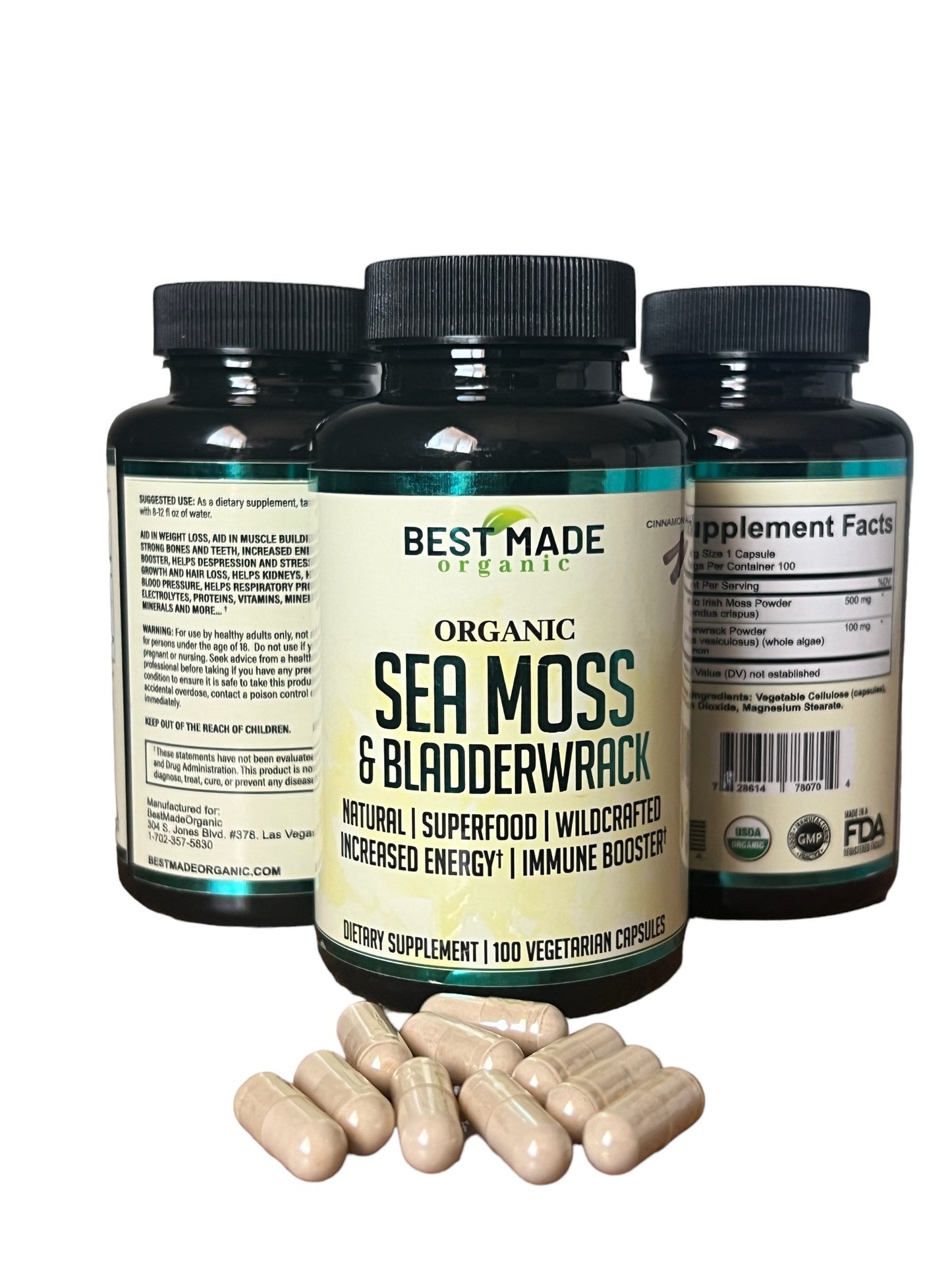 Irish Sea Moss 100-capsule bottle